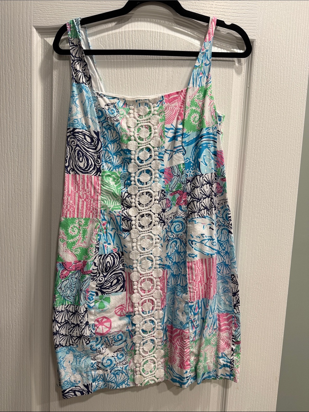 Lilly Pulitzer Patchwork Print Sundress in Blue, Pink & Green
